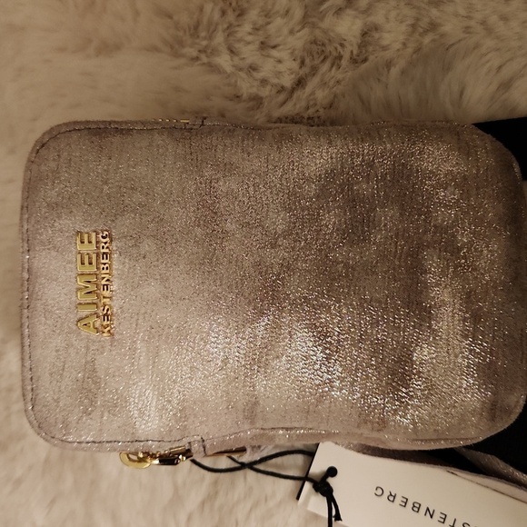 NWT Aimee Kestenberg Gold Metallic Leather Small Crossbody Purse​​​​​​​ - Picture 5 of 5